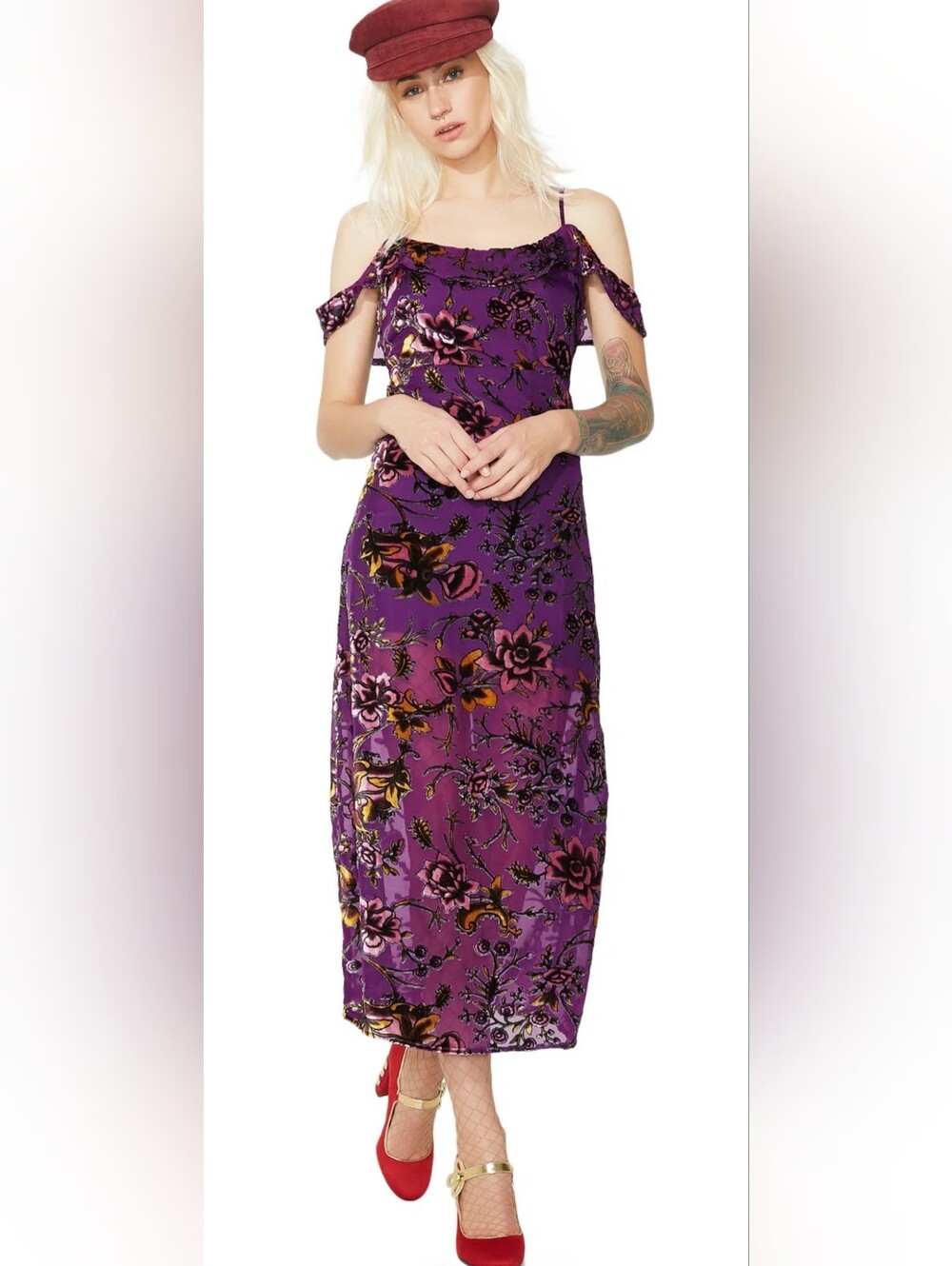 NWOT!Fall Honey Punch Boho Anthro Velvet Women's Maxi Cocktail Party Dress Small